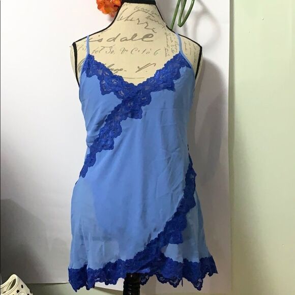 IN THE BLOOM By JON GAIL PRETTY BLUE LINGERIE SZ M‎ - Picture 1 of 8